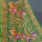Shades Of Parrot Green Floral Design Semi Chanderi Saree By Gayathri Reddy Designer Studio | Swadesiicart