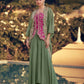 Anaita Mehendi Chinon Readymade Shrug Suit with Heavy Embroidery Work