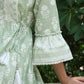 Juniper Women's Green Cambric Floral Printed Maxi Tiered Dress | Swadesiicart