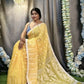 Exclusive Collection Beautiful Yellow Jaal Jamdani Saree - Swadesiicart
