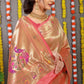 Jyoti Fashion Women's Peach Paithani Silk Zari Woven Saree with Blouse | Swadesiicart