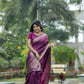 Vishnu Weaves Women's Rani Raw Silk Saree with Blouse - Swadesiicart