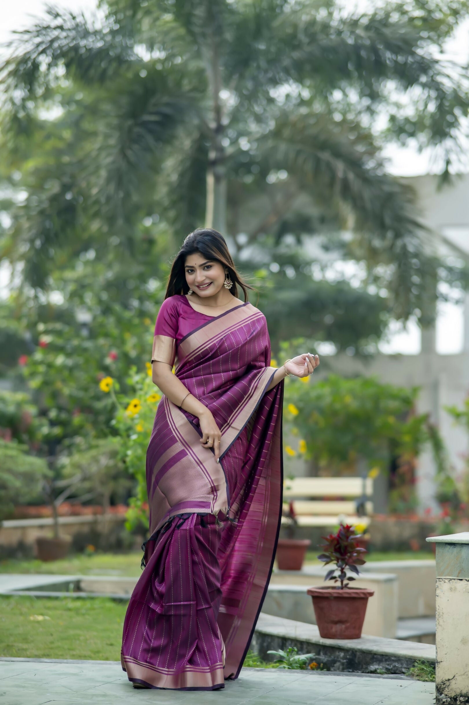 Vishnu Weaves Women's Rani Raw Silk Saree with Blouse - Swadesiicart