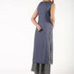 Aniyah Rayon Solid Pintucks Grey Kurta With Gold Print Palazzo Set (AN-153K)