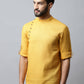 Even Apparels Yellow Color Pure Cotton Men's Kurta With Side Placket (MMS1130) | Swadesiicart