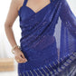 Blue Georgette Designer Sequence Embroidery Work Saree - Sitare