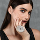 Joban Fashion Women Round Shape Silver Tone Ring | Swadesiicart