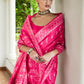 Vishnu Weaves Women's Rani Handloom Raw Silk Thread Weaving Saree with Blouse - Swadesiicart