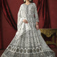 Stunning White Front & Back Embroidered Trendy Anarkali Suit - Emponline | Swadesiicart