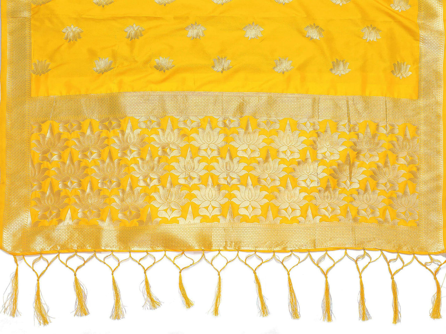 Mimosa Women's Gold Banarasi Art Silk Dupatta | Swadesiicart