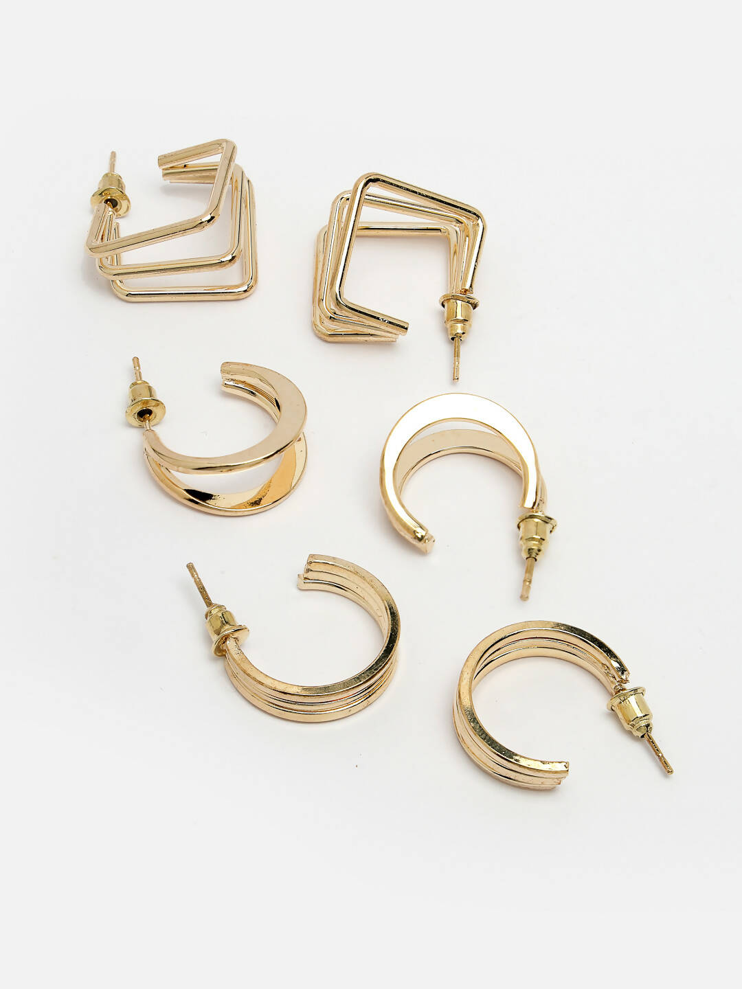 NVR Women Gold-Toned Circular Hoop Earrings | Swadesiicart