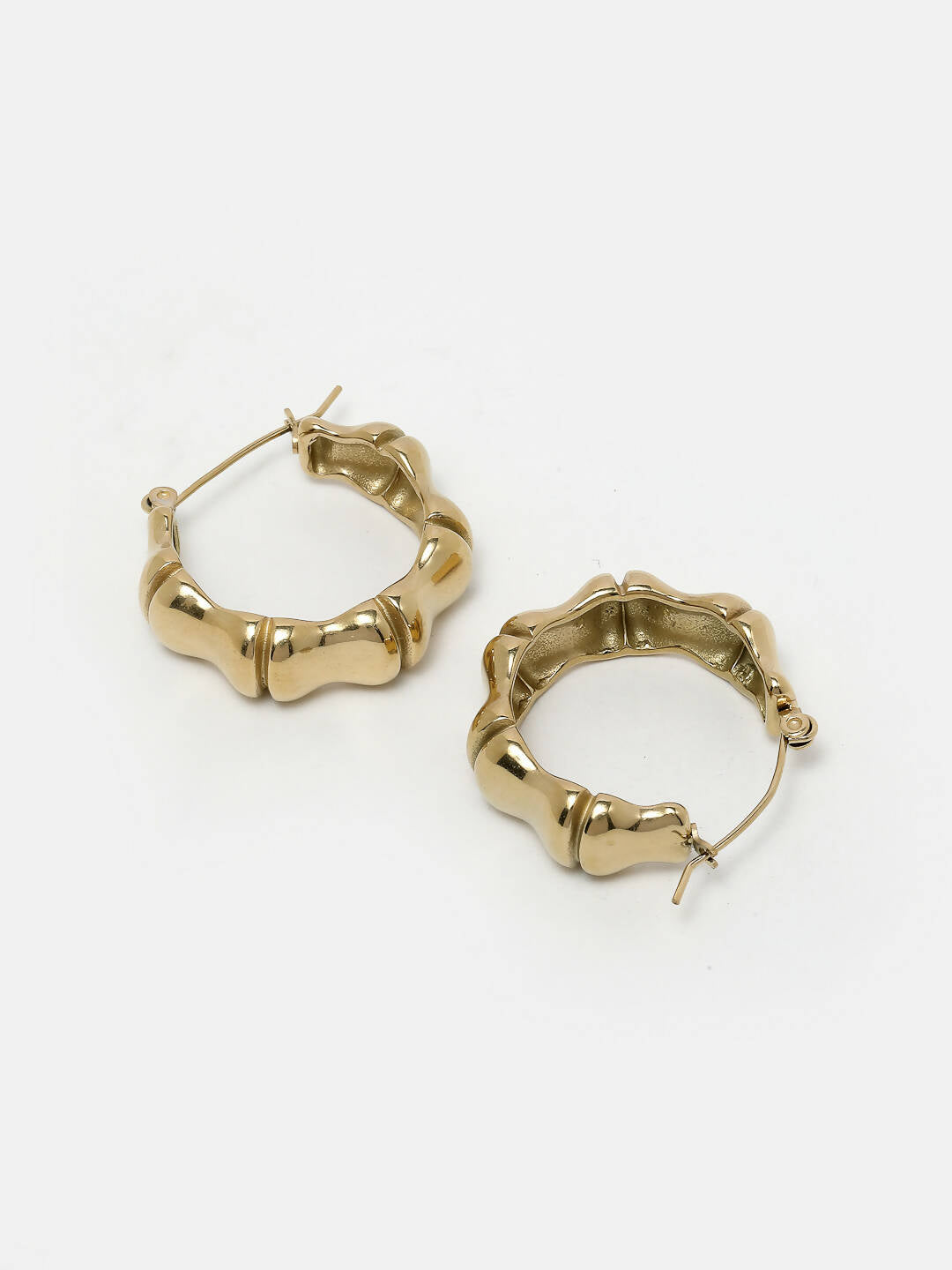 NVR Women Gold Circular Hoop Earrings | Swadesiicart