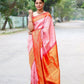 DEIANA'S Beautiful Designer Golden zari Soft Lichi Silk Saree - Peach - Swadesiicart