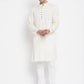 Even Apparels Cream Rayon Men's Kurta With Band Collar | Swadesiicart