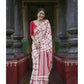 Exclusive Collection Beautiful Check Red Pure Cotton Woven Handloom Saree With Running Blouse Piece - Swadesiicart