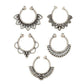 NVR Set of 5 Silver Plated Oxidised Septum Nosepin | Swadesiicart