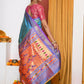 Very Much Indian Authentic Dual Tone Powder Blue Paithani | Swadesiicart