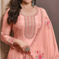 Anaita Peach Embroidered Work Silk Stitched Anarkali suit