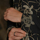 Black Bandhgala With Embroidery – Zardosi Work (Deer) by Hilo Design