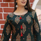 Alvano Printed Kurta With Sharara Set for Women's and Girls Rayon (Green)