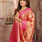 Anaita Orange Tissue Silk With Zari Weaving Saree With Blouse