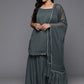 Ahalyaa Women's Traditional wear Kurta Set - Grey | Swadesiicart