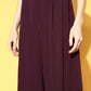 Ahalyaa Women Wine Colour Crepe Gold Glitter Print Kurta Palazzo Set | Swadesiicart