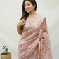Vamsee Brown Organza Saree - Swadesiicart