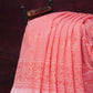 Peach Coloured Block Print Semi Chanderi Saree By Gayathri Reddy Designer Studio | Swadesiicart