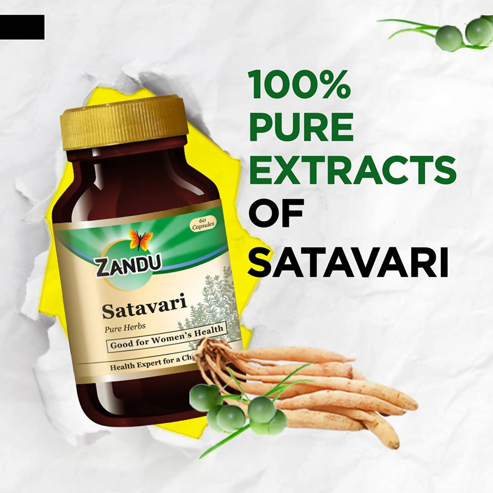 Zandu Satavari Pure Herbs Capsules - Swadesiicart