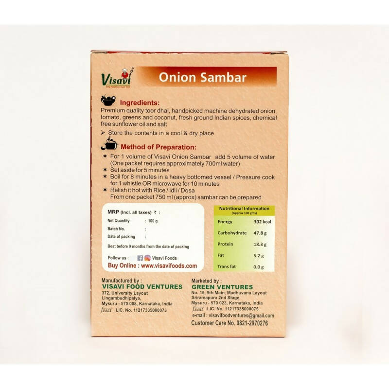 Visavi Onion Sambar - Swadesiicart