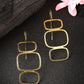NVR Women Gold-Polished Contemporary Fish Hook Drop Earrings - Swadesiicart