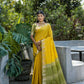 Vishnu Weaves Women's Yellow Raw Silk Zari Woven Saree with Blouse - Swadesiicart