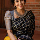 DEIANA'S Beautiful Designer Golden zari Soft Lichi Silk Saree - Black - Swadesiicart
