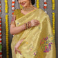 Jyoti Fashion Women's Mehendi Paithani Silk Zari Woven Saree with Blouse | Swadesiicart