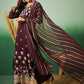 Wine Georgette Handwork Unstitched Dress Material - Hanika | Swadesiicart