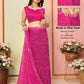 Pink Georgette Designer Printed Ready To Wear Saree - Elite | Swadesiicart