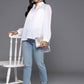 Ahalyaa Women's Traditional Wear Tunic - White | Swadesiicart