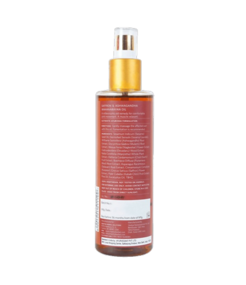 Mantra Herbal Saffron & Ashwagandha Mahanarayan Oil - Swadesiicart