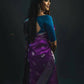 DEIANA'S Beautiful Designer Golden zari Soft Lichi Silk Saree - Purple - Swadesiicart