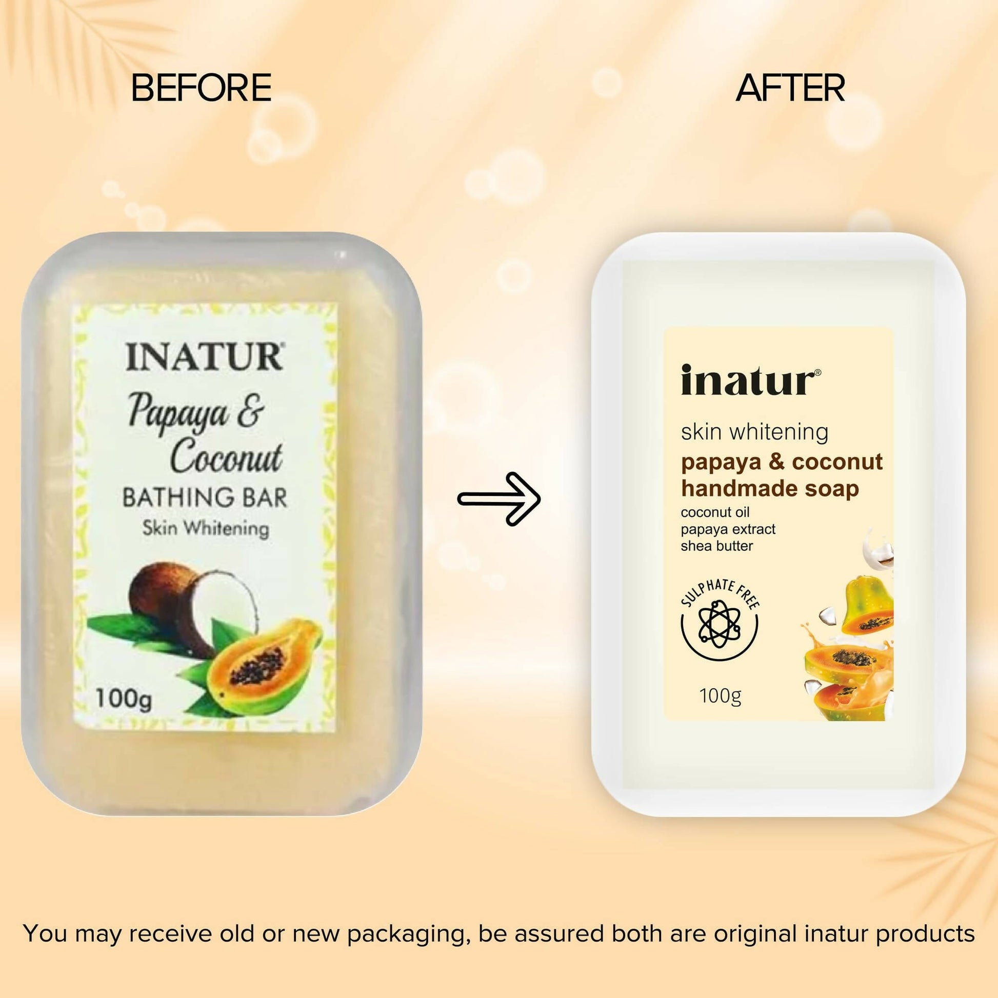 Inatur Papaya and Coconut Soap - Swadesiicart