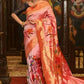 Very Much Indian Pure Silk Intricately Woven Handloom Paithani-Pretty Peach | Swadesiicart