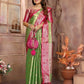 Anaita Light Green Tissue Silk With Zari Weaving Saree With Blouse