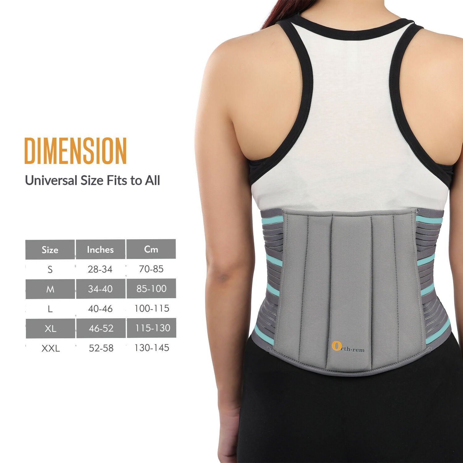 Orth-rem Back Support Brace For Men & Women Lower Back Pain Relief Belt | Swadesiicart