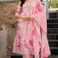 The52 Pink Women's Beautiful Chanderi Fabric Printed Work Straight Kurta Pant and Dupatta Set - Swadesiicart