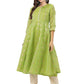 Ahalyaa Women Green Chanderi Jacquard Woven Dress | Swadesiicart