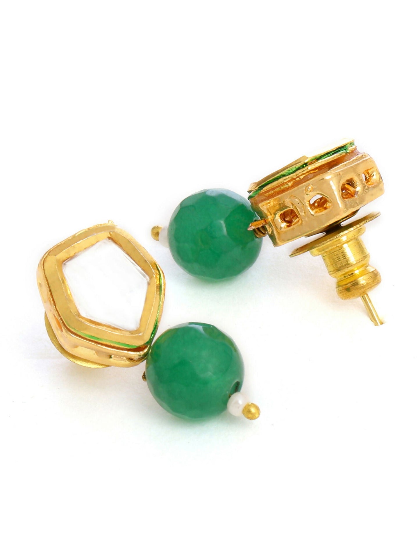 Ruby Raang Green Kundan Studs | Swadesiicart