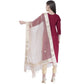 A R Silk Women's Gotta Patti Embroidery Orgenza Cotton White Dupattas and Chunnis