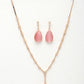 NVR Women's Rose Gold Artificial Stones Studded Handcrafted Jewellery Set - Swadesiicart