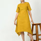 Myshka Women's Mustard A-Line Solid Kurta - Swadesiicart
